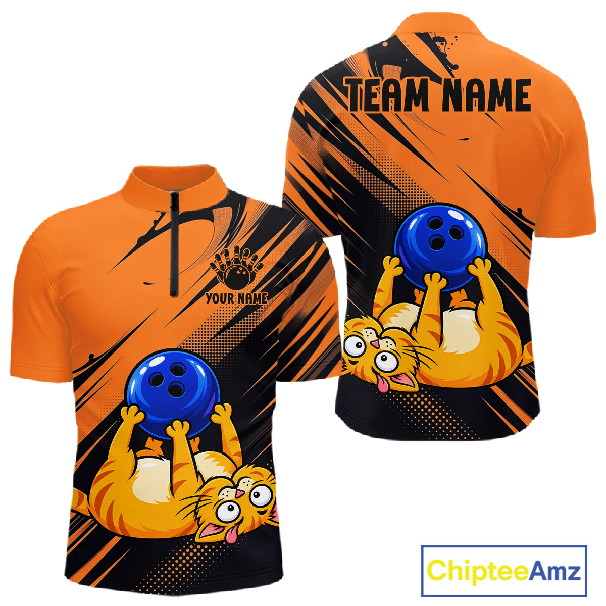 Funny Cat Bowling Shirt Custom Personalized Bowling Jersey, Bowling Team Gift For Men NHT1416