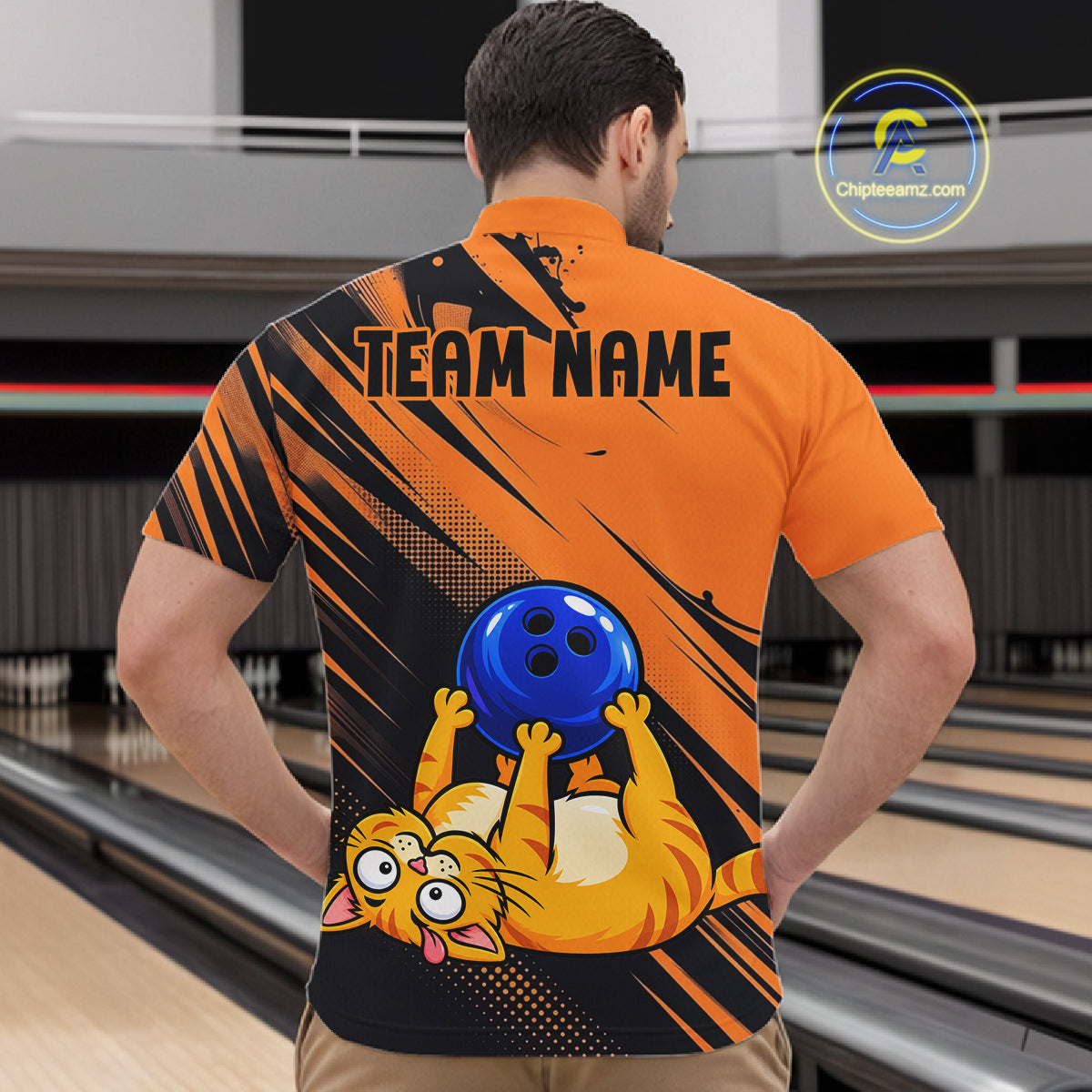 Funny Cat Bowling Shirt Custom Personalized Bowling Jersey, Bowling Team Gift For Men NHT1416