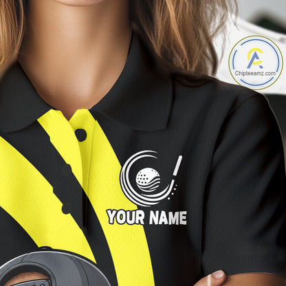 Funny Turkey Golfer Polo, Custom Name Team Women Golf Shirt, Golf Top NHT1423