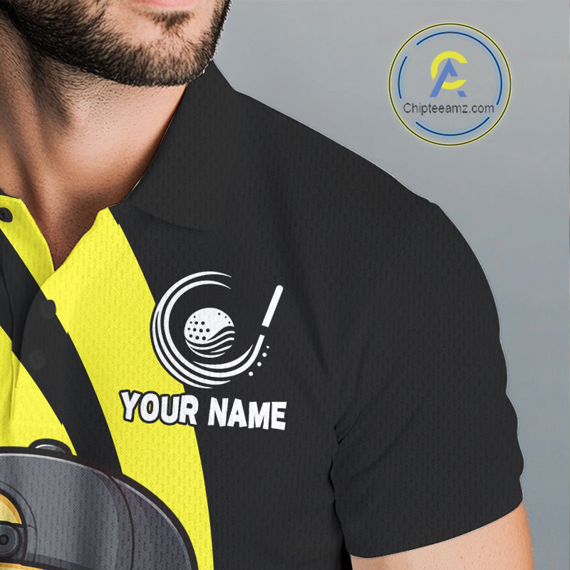 Funny Duck Golfer Polo, Custom Name Team Men Golf Shirt, Golf Top NHT1426