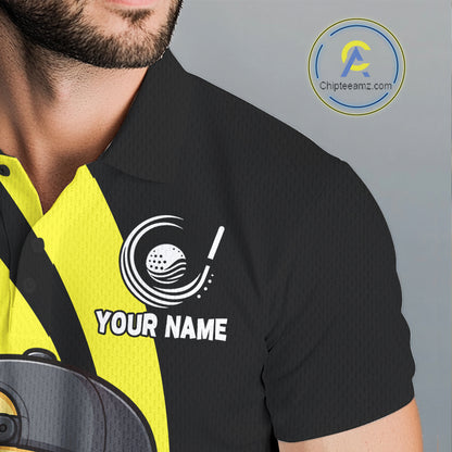 Funny Duck Golfer Polo, Custom Name Team Men Golf Shirt, Golf Top NHT1426