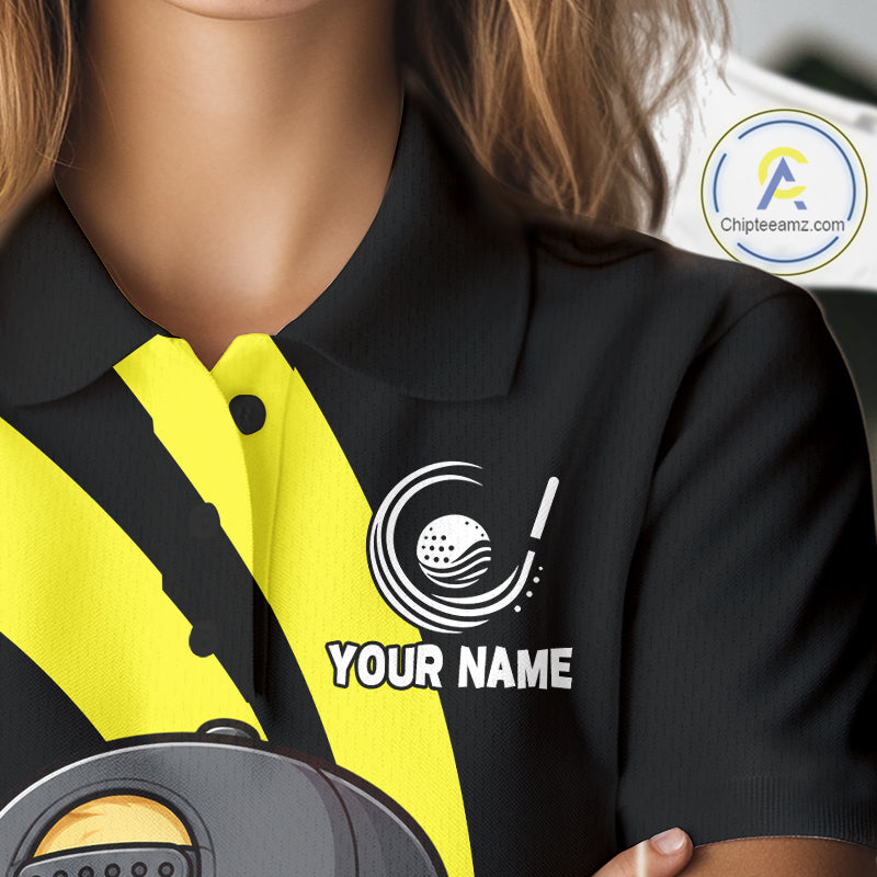 Funny Duck Golfer Polo, Custom Name Team Women Golf Shirt, Golf Top NHT1426