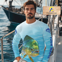 Load image into Gallery viewer, Mahi Mahi Ocean Blue Performance Fishing Shirt,  Mahi Mahi Tournament Fishing Shirts NHT615