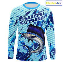 Load image into Gallery viewer, Custom Sailfish Saltwater Fishing Jerseys, Sailfish Fishing Shirts Long Sleeve For Men NHT617
