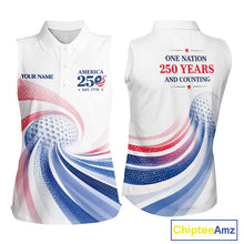 Load image into Gallery viewer, Custom America 250Th Anniversary Women's Sleeveless Golf Polo - Patriotic USA Flag Personalized Performance Jersey