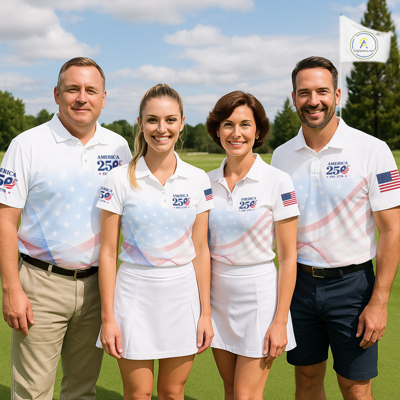 Personalized American Flag Shirt Custom Name Patriotic USA Stars Women's Polo Golf Shirt NHT983