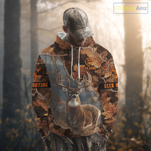Whitetail Deer Hunting Shirt-Personalized US Flag Camouflage, Best Gifts for Deer Hunters NHT71