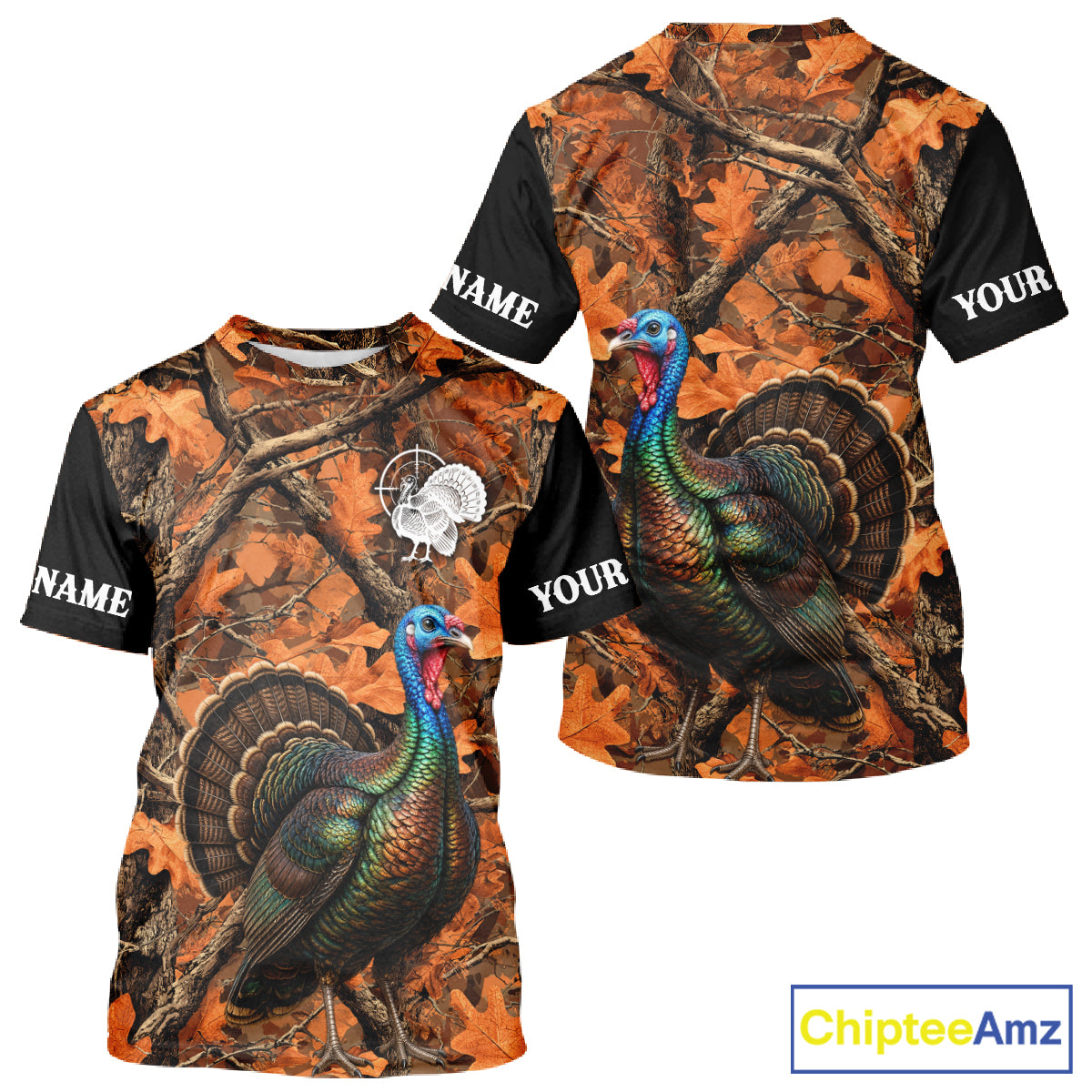 Turkey Hunting Camo Shirt Long Sleeve, Wild Turkey Autumn Camouflage Hunting Jersey NHT1438