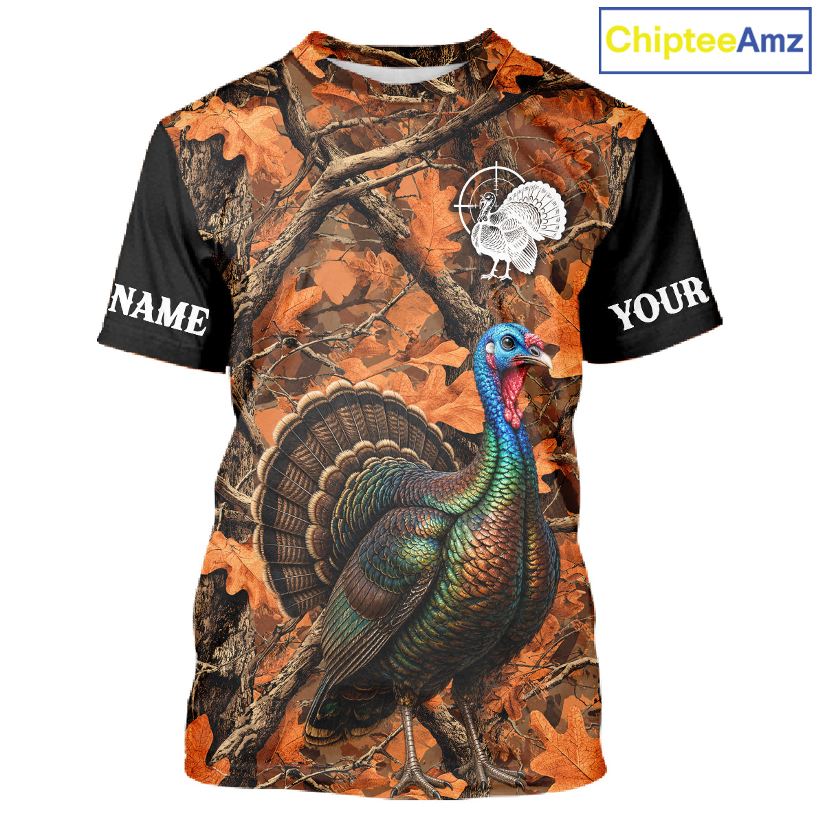 Turkey Hunting Camo Shirt Long Sleeve, Wild Turkey Autumn Camouflage Hunting Jersey NHT1438
