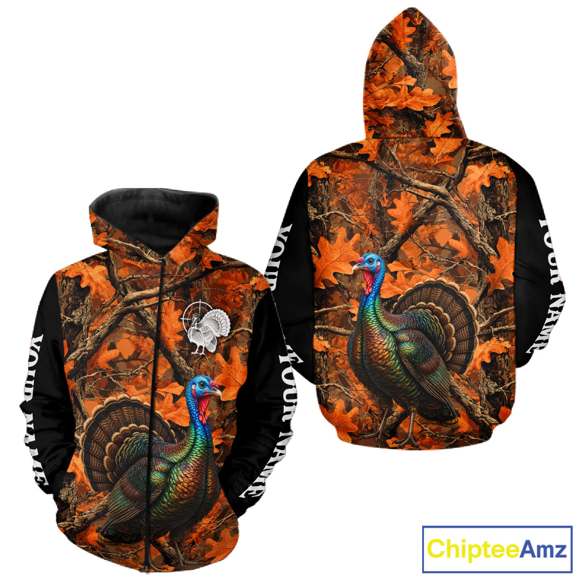 Turkey Hunting Camo Shirt Long Sleeve, Wild Turkey Autumn Camouflage Hunting Jersey NHT1438