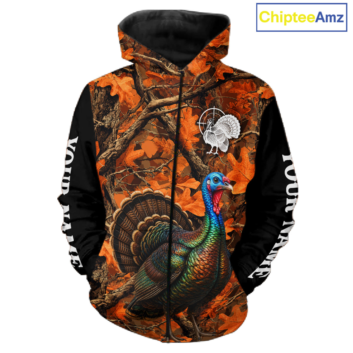 Turkey Hunting Camo Shirt Long Sleeve, Wild Turkey Autumn Camouflage Hunting Jersey NHT1438