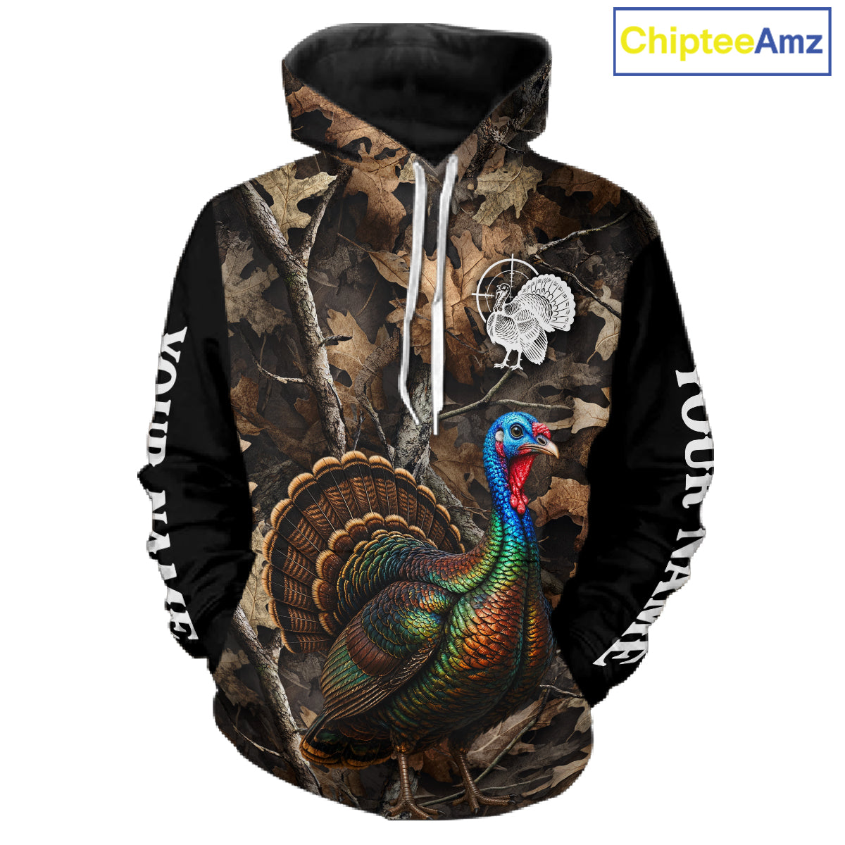 Turkey Hunting Camo Shirt Long Sleeve, Wild Turkey Brown Camouflage Hunting Jersey NHT1439