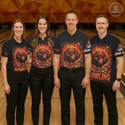 Men Turkey Bowling Shirt Thanksgiving Turkey Bowling Shirt For Bowlers Custom Team Name NHT1441