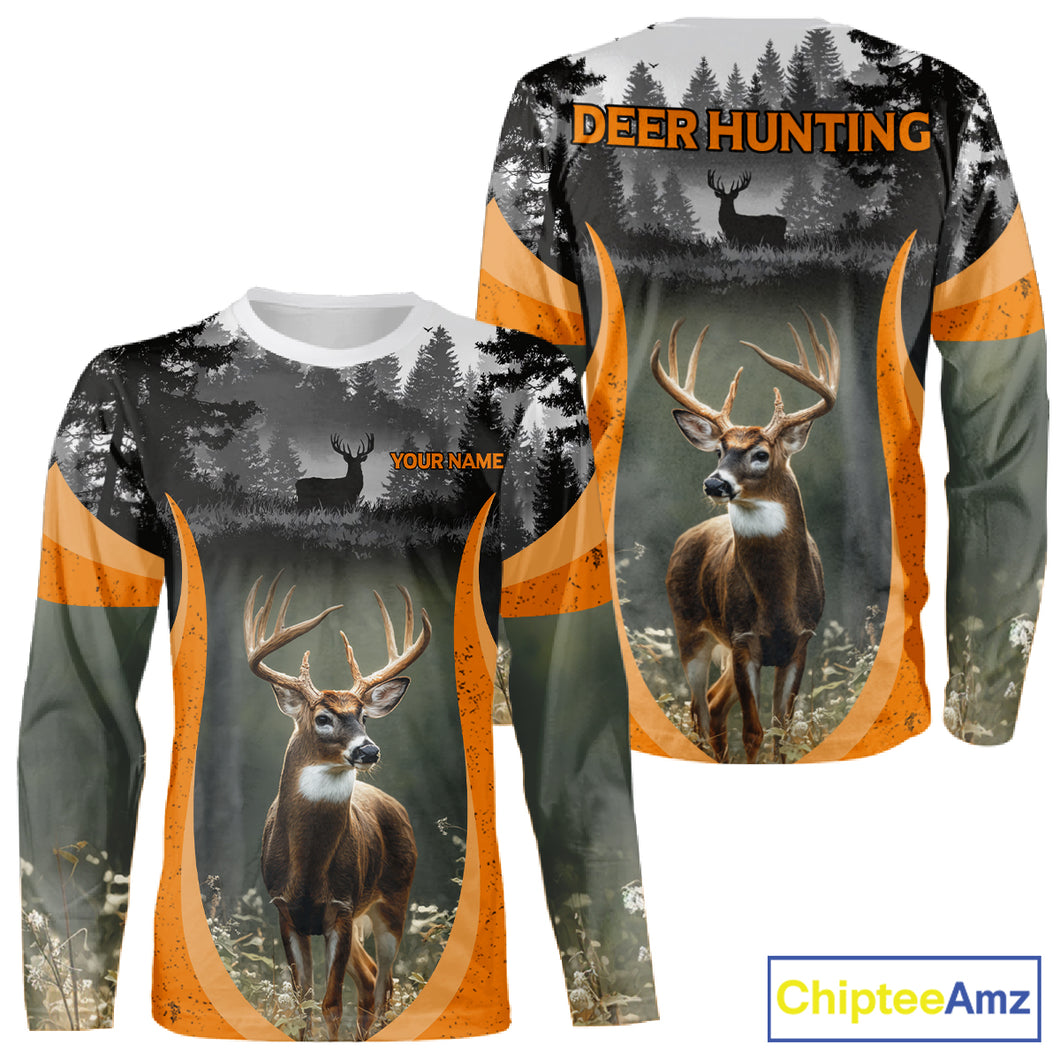 Custom Whitetail Deer Hunting Custom Name Camo Shirt, Deer Hunting Apparel, Hunting Gift NHT265