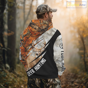 Deer Hunting Orange Camo Winter 3D All Over Printed Shirt, Hunting Clothes for Deer Season NHT268