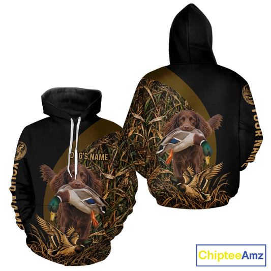 Duck Hunting With Dogs Shirt, Boykin Spaniel Duck Hunting Jersey, Waterfowl Hunting Gift NHT1780