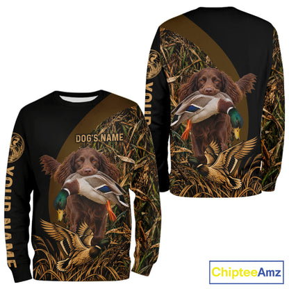 Duck Hunting With Dogs Shirt, Boykin Spaniel Duck Hunting Jersey, Waterfowl Hunting Gift NHT1780