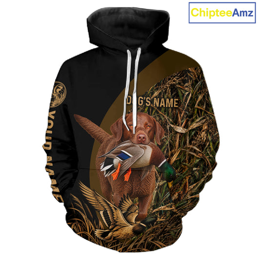 Duck Hunting With Dogs Shirt, Chesapeake Retriever Duck Hunting Jersey, Waterfowl Hunting Gift NHT1781