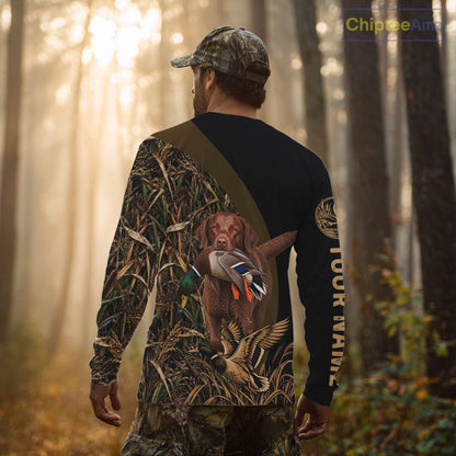 Duck Hunting With Dogs Shirt, Chesapeake Retriever Duck Hunting Jersey, Waterfowl Hunting Gift NHT1781