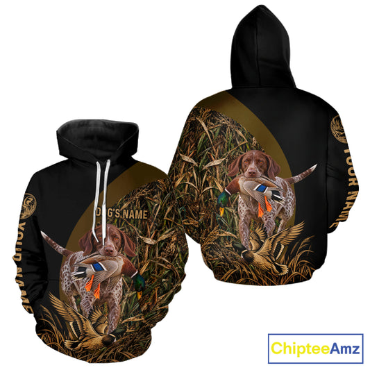 Duck Hunting With Dogs Shirt, German Shorthaired Pointer Duck Hunting Jersey, Waterfowl Hunting Gift NHT1784