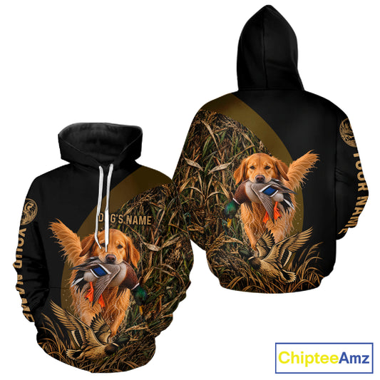 Duck Hunting With Dogs Shirt, Golden Retriever Duck Hunting Jersey, Waterfowl Hunting Gift NHT1785