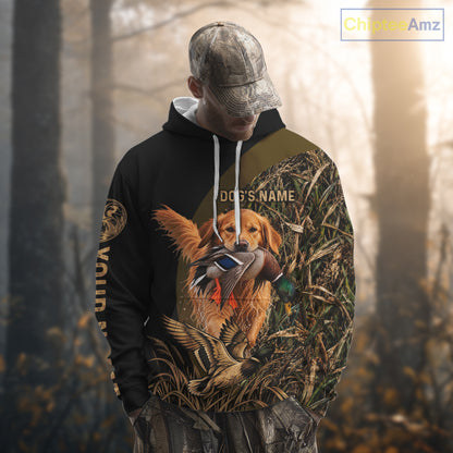 Duck Hunting With Dogs Shirt, Golden Retriever Duck Hunting Jersey, Waterfowl Hunting Gift NHT1785