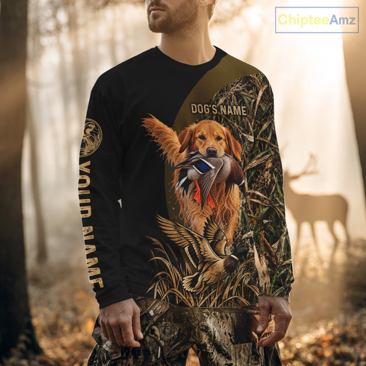 Duck Hunting With Dogs Shirt, Golden Retriever Duck Hunting Jersey, Waterfowl Hunting Gift NHT1785