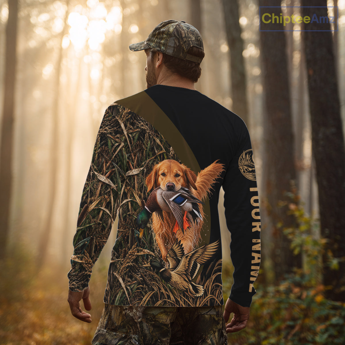 Duck Hunting With Dogs Shirt, Golden Retriever Duck Hunting Jersey, Waterfowl Hunting Gift NHT1785