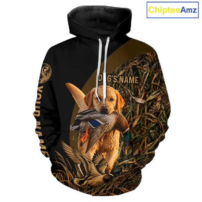 Duck Hunting With Dogs Shirt, Yellow Lab Duck Hunting Jersey, Waterfowl Hunting Gift NHT1786