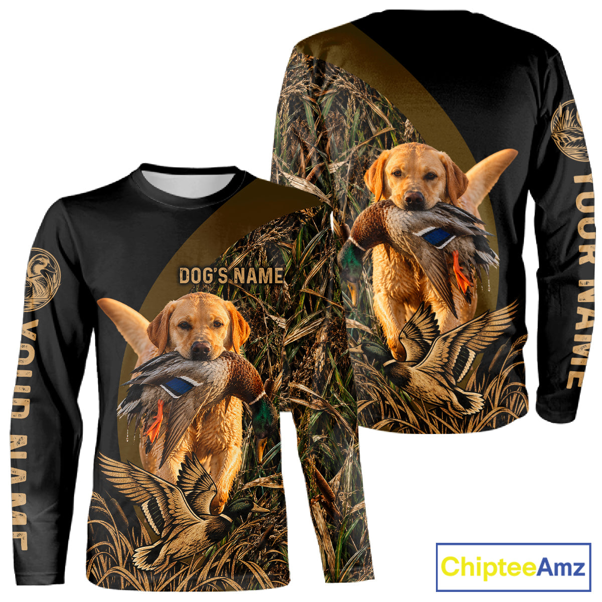 Duck Hunting With Dogs Shirt, Yellow Lab Duck Hunting Jersey, Waterfowl Hunting Gift NHT1786