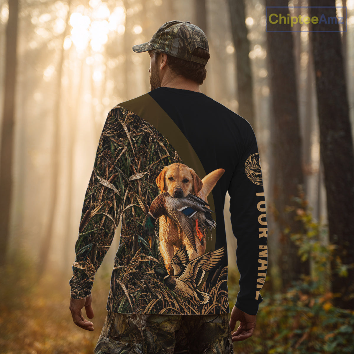 Duck Hunting With Dogs Shirt, Yellow Lab Duck Hunting Jersey, Waterfowl Hunting Gift NHT1786