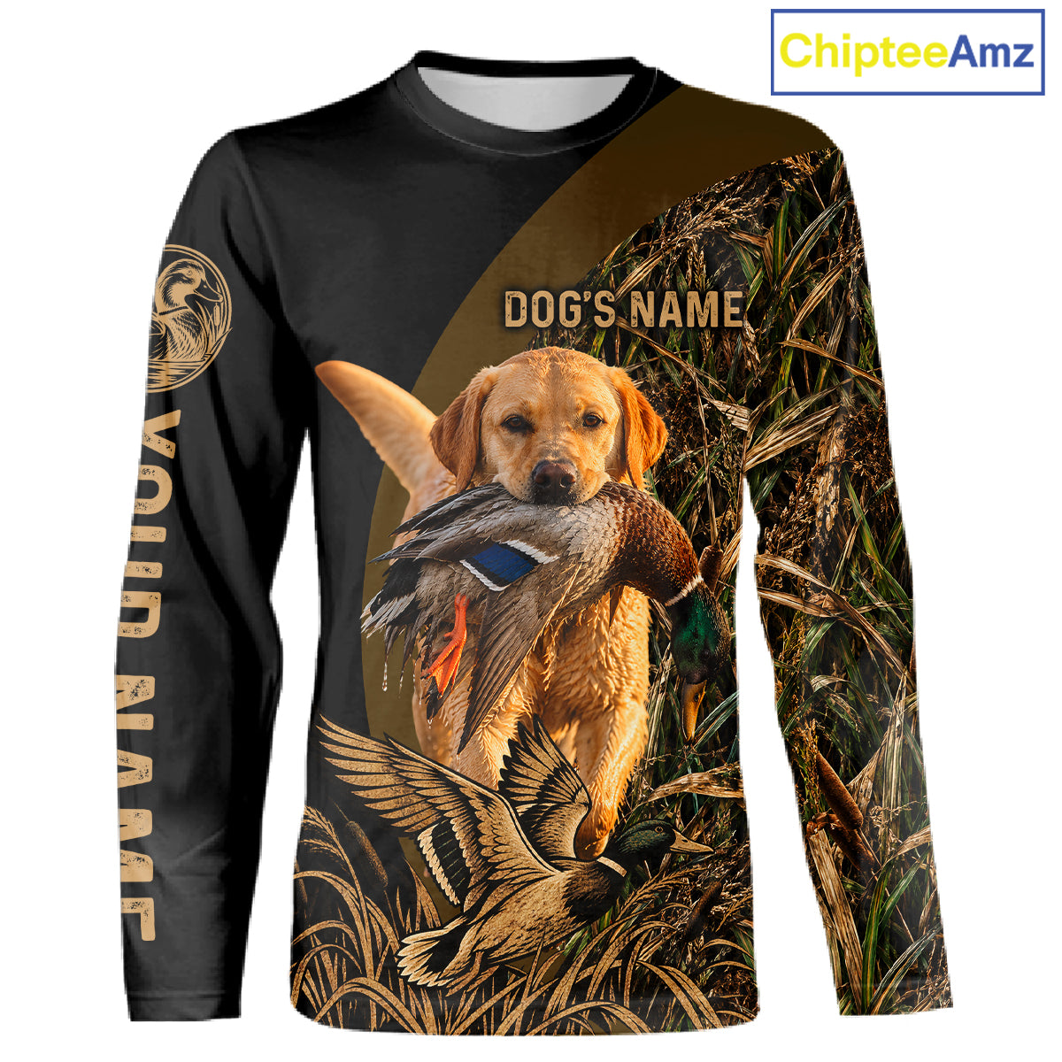 Duck Hunting With Dogs Shirt, Yellow Lab Duck Hunting Jersey, Waterfowl Hunting Gift NHT1786