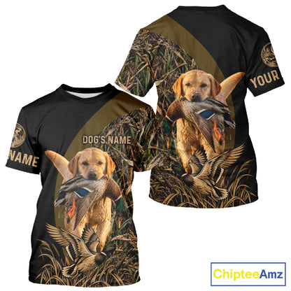 Duck Hunting With Dogs Shirt, Yellow Lab Duck Hunting Jersey, Waterfowl Hunting Gift NHT1786