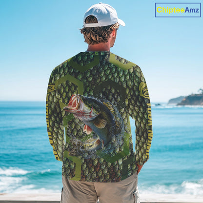 Custom Largemouth Bass Fishing Shirts Long Sleeve, Largemouth Bass Fishing Jerseys NHT378