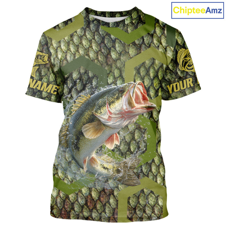 Custom Largemouth Bass Fishing Shirt, Largemouth Bass Fishing Jerseys NHT378