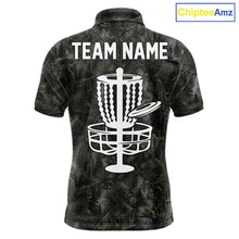 Load image into Gallery viewer, Camo Forest Disc Golf Polo Shirt Custom Name – Forest Camouflage Performance Polo Shirt NHT835