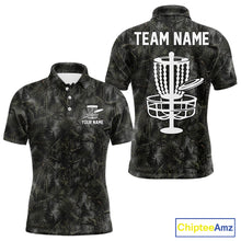Load image into Gallery viewer, Camo Forest Disc Golf Polo Shirt Custom Name – Forest Camouflage Performance Polo Shirt NHT835