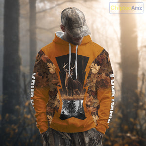 Whitetail Deer Hunting Orange Camo Autumn - Personalized All Over Print Deer Hunting Clothes NHT179