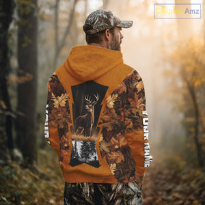 Whitetail Deer Hunting Orange Camo Autumn - Personalized All Over Print Deer Hunting Clothes NHT179