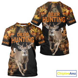 Deer Hunting Black With Camo Autumn - Personalized All Over Print Deer Hunting Clothes NHT182