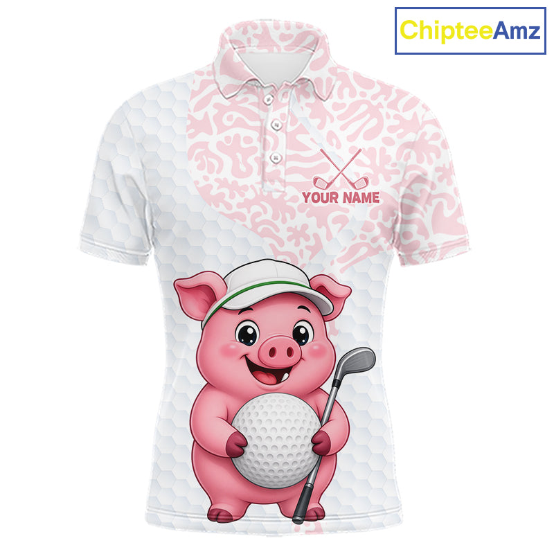 Personalized Pig Men Golf Shirt, Funny Golf Team Polo, Custom Name & Team Name NHT1612