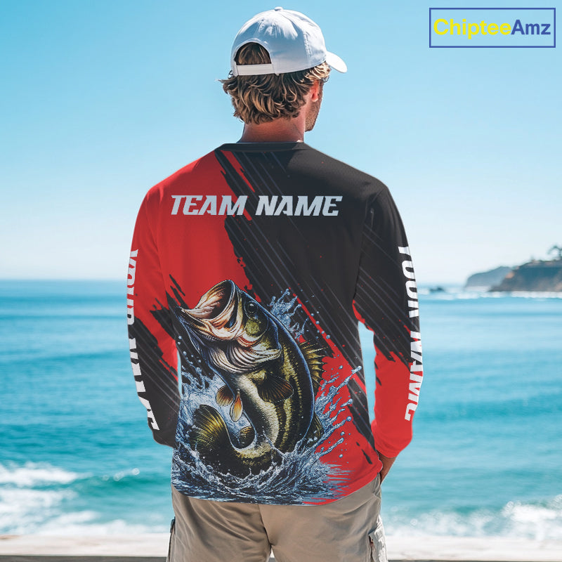 Largemouth Bass Fishing Long Sleeve Tournament Shirts, Personalized Bass Fishing Jerseys NHT431