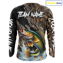 Load image into Gallery viewer, Walleye Fishing Shirts Long Sleeve Camouflage For Men, Walleye Fishing Apparel NHT434