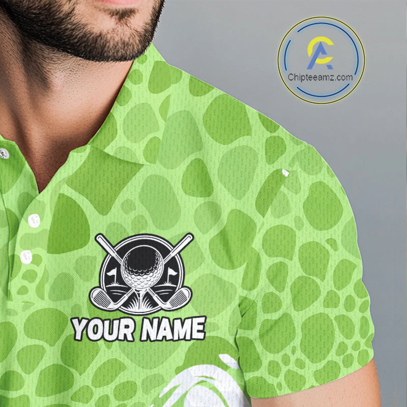 Personalized Funny Alligator Men Golf Polo Shirt, Custom Name & Team All Over Print Golf Shirt NHT1614