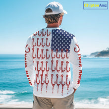 Load image into Gallery viewer, American Flag &amp; Hook UV Protection Fishing Shirt – Fishing Jersey For Anglers NHT390
