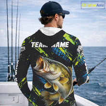 Load image into Gallery viewer, Personalized Bass Fishing Sport Jerseys For Men, Bass Fishing Shirt Long Sleeve Hooded NHT494