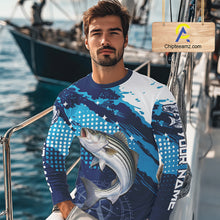 Load image into Gallery viewer, Custom Striped Bass Long Sleeve Fishing Shirts For Men, Design Striped Bass Fishing Jerseys NHT635