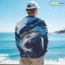 Load image into Gallery viewer, Custom Striped Bass Long Sleeve Fishing Shirts For Men, Design Striped Bass Fishing Jerseys NHT635