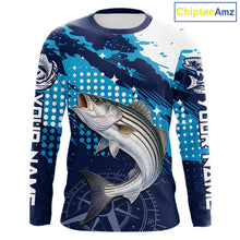Load image into Gallery viewer, Custom Striped Bass Long Sleeve Fishing Shirts For Men, Design Striped Bass Fishing Jerseys NHT635