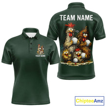 Load image into Gallery viewer, Funny Chicken Golf Polo Shirt Custom Team Name Personalized Golfer Polo Funny Rooster Golf